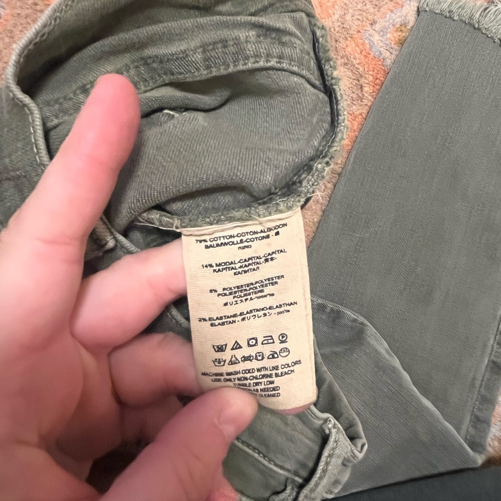 We The Free High-Rise Distressed Ankle Jeans in Olive - Picture 4 of 11
